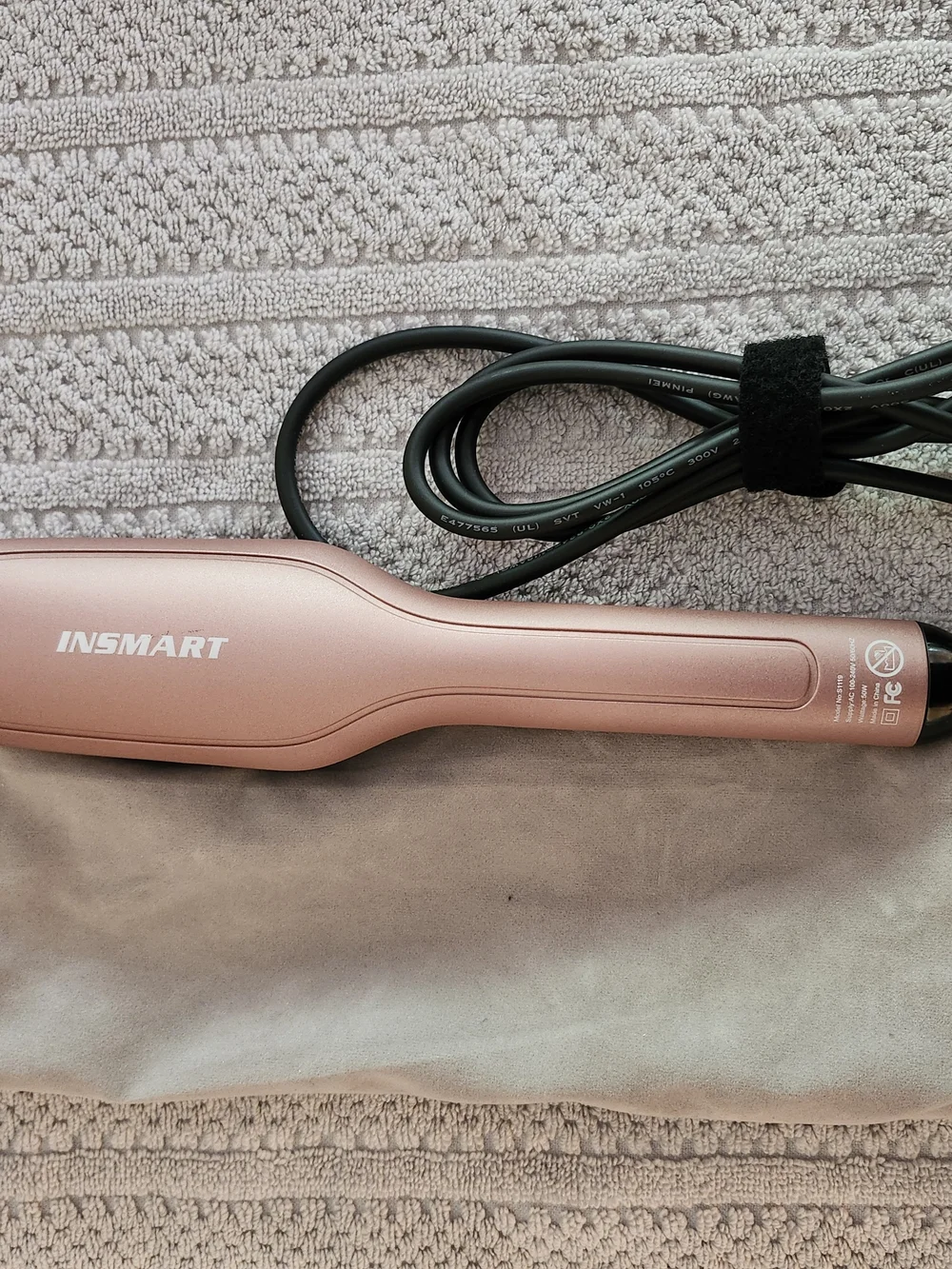 Insmart Rose Gold Hair Straightener Brush - Women's Detangling & Styling Tool 01